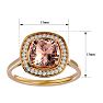 3-1/4 Carat Cushion Cut Morganite and Halo Diamond Ring In 14K Yellow Gold Image-5