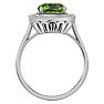 2 3/4 Carat Cushion Cut Peridot and Halo Diamond Ring In 14K White Gold Image-3