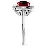 3 1/4 Carat Cushion Cut Ruby and Halo Diamond Ring In 14K White Gold Image-4