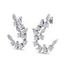 Diamond Drop Earrings: 3 Carat Fancy Diamond Drop Earrings In 14 Karat White Gold Image-1