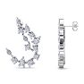 Diamond Drop Earrings: 3 Carat Fancy Diamond Drop Earrings In 14 Karat White Gold Image-3