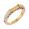 Moissanite Engagement Ring; 1/2 Carat Moissanite Wedding Band In 14 Karat Yellow Gold Image-2