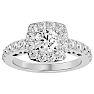 Moissanite Engagement Ring; 2 1/2 Carat Moissanite Halo Engagement Ring In 14 Karat White Gold Image-1