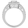 Moissanite Engagement Ring; 2 1/2 Carat Moissanite Halo Engagement Ring In 14 Karat White Gold Image-3