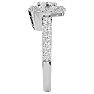 Moissanite Engagement Ring; 2 1/2 Carat Moissanite Halo Engagement Ring In 14 Karat White Gold Image-4