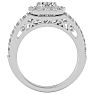Moissanite Engagement Ring; 3 Carat Moissanite Bridal Set In 14 Karat White Gold Image-3