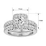 Moissanite Engagement Ring; 3 Carat Moissanite Bridal Set In 14 Karat White Gold Image-5