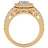 Moissanite Engagement Ring; 3 Carat Moissanite Bridal Set In 14 Karat Yellow Gold Image-3
