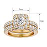 Moissanite Engagement Ring; 3 Carat Moissanite Bridal Set In 14 Karat Yellow Gold Image-5