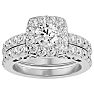 3 Carat Shape Diamond Bridal Set In 14 Karat White Gold Image-1