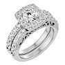 3 Carat Shape Diamond Bridal Set In 14 Karat White Gold Image-2