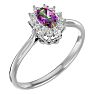 2/3 Carat Oval Shape Mystic Topaz Ring With Diamond Halo In 1.4 Karat White Gold™ Image-2
