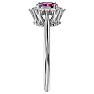 2/3 Carat Oval Shape Mystic Topaz Ring With Diamond Halo In 1.4 Karat White Gold™ Image-4
