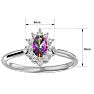 2/3 Carat Oval Shape Mystic Topaz Ring With Diamond Halo In 1.4 Karat White Gold™ Image-5