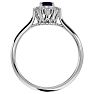3/4 Carat Oval Shape Sapphire and Halo Diamond Ring In 1.4 Karat White Gold™ Image-3