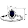 3/4 Carat Oval Shape Sapphire and Halo Diamond Ring In 1.4 Karat White Gold™ Image-5
