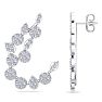 Diamond Drop Earrings: 1 1/4 Carat Pave Diamond Fancy Drop Earrings In 14 Karat White Gold Image-4