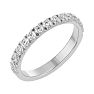 Moissanite Engagement Ring; 1/4 Carat Moissanite Wedding Band In 14 Karat White Gold Image-2