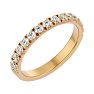 Moissanite Engagement Ring; 1/4 Carat Moissanite Wedding Band In 14 Karat Yellow Gold Image-2