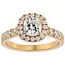2 Carat Cushion Cut Halo Diamond Engagement Ring In 14 Karat Yellow Gold Image-1