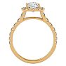 2 Carat Cushion Cut Halo Diamond Engagement Ring In 14 Karat Yellow Gold Image-3
