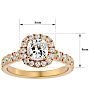 2 Carat Cushion Cut Halo Diamond Engagement Ring In 14 Karat Yellow Gold Image-5