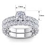 3 1/4 Carat Round Diamond Bridal Set In 2.4 Karat White Gold™.  Comes With Both The Engagement Ring And Wedding Band.  An Amazing Bridal Set! Image-5