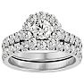 2 Carat Halo Diamond Bridal Set In 14 Karat White Gold Image-1