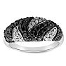 1 Carat Black and White Diamond Intricate Ring In Sterling Silver. Really Amazing Ring At An Incredibly Price! Image-1