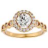 1 1/3 Carat Halo Diamond Engagement Ring In 14 Karat Yellow Gold Image-1