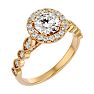 1 1/3 Carat Halo Diamond Engagement Ring In 14 Karat Yellow Gold Image-2