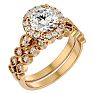 2 Carat Halo Diamond Bridal Set In 14 Karat Yellow Gold Image-2