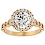 2 1/2 Carat Halo Diamond Engagement Ring In 14 Karat Yellow Gold Image-1