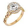 2 1/2 Carat Halo Diamond Engagement Ring In 14 Karat Yellow Gold Image-2