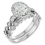 1 1/2 Carat Oval Shape Diamond Bridal Set In 14 Karat White Gold Image-2
