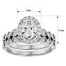 1 1/2 Carat Oval Shape Diamond Bridal Set In 14 Karat White Gold Image-5