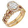 1 1/2 Carat Oval Shape Diamond Bridal Set In 14 Karat Yellow Gold Image-2