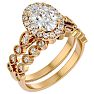 2 Carat Oval Shape Diamond Bridal Set In 14 Karat Yellow Gold Image-2