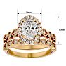 2 Carat Oval Shape Diamond Bridal Set In 14 Karat Yellow Gold Image-5