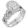 2 1/2 Carat Oval Shape Moissanite Bridal Set In 14 Karat White Gold Image-2