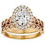 2 1/2 Carat Oval Shape Diamond Bridal Set In 14 Karat Yellow Gold Image-1