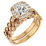 2 Carat Cushion Cut Diamond Bridal Set In 14 Karat Yellow Gold Image-2