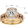 2 Carat Cushion Cut Diamond Bridal Set In 14 Karat Yellow Gold Image-5