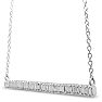 1/3 Carat Baguette Diamond Bar Necklace In Sterling Silver, 16 Inches. Brand New Amazing Baguette Diamond Necklace! Image-2