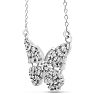 1 Carat Baguette Diamond Butterfly Necklace In Sterling Silver, 16 Inches. NEVER OFFERED BEFORE ANYWHERE.  SPECTACULAR DEAL Image-4
