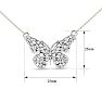 1 Carat Baguette Diamond Butterfly Necklace In Sterling Silver, 16 Inches. NEVER OFFERED BEFORE ANYWHERE.  SPECTACULAR DEAL Image-6