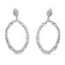 Diamond Drop Earrings: 2 Carat Baguette Diamond Drop Earrings In Sterling Silver, 2 Inches Image-2