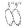 Diamond Drop Earrings: 2 Carat Baguette Diamond Drop Earrings In Sterling Silver, 2 Inches Image-3