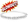 1 Baguette Diamond Bangle Bracelet In Sterling Silver. Very Unusual Beautiful Baguette Diamond Bangle! Image-1