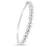 1 Baguette Diamond Bangle Bracelet In Sterling Silver. Very Unusual Beautiful Baguette Diamond Bangle! Image-2